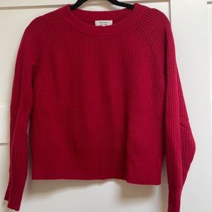 Madewell Cashmere Crewneck Sweater in red size M